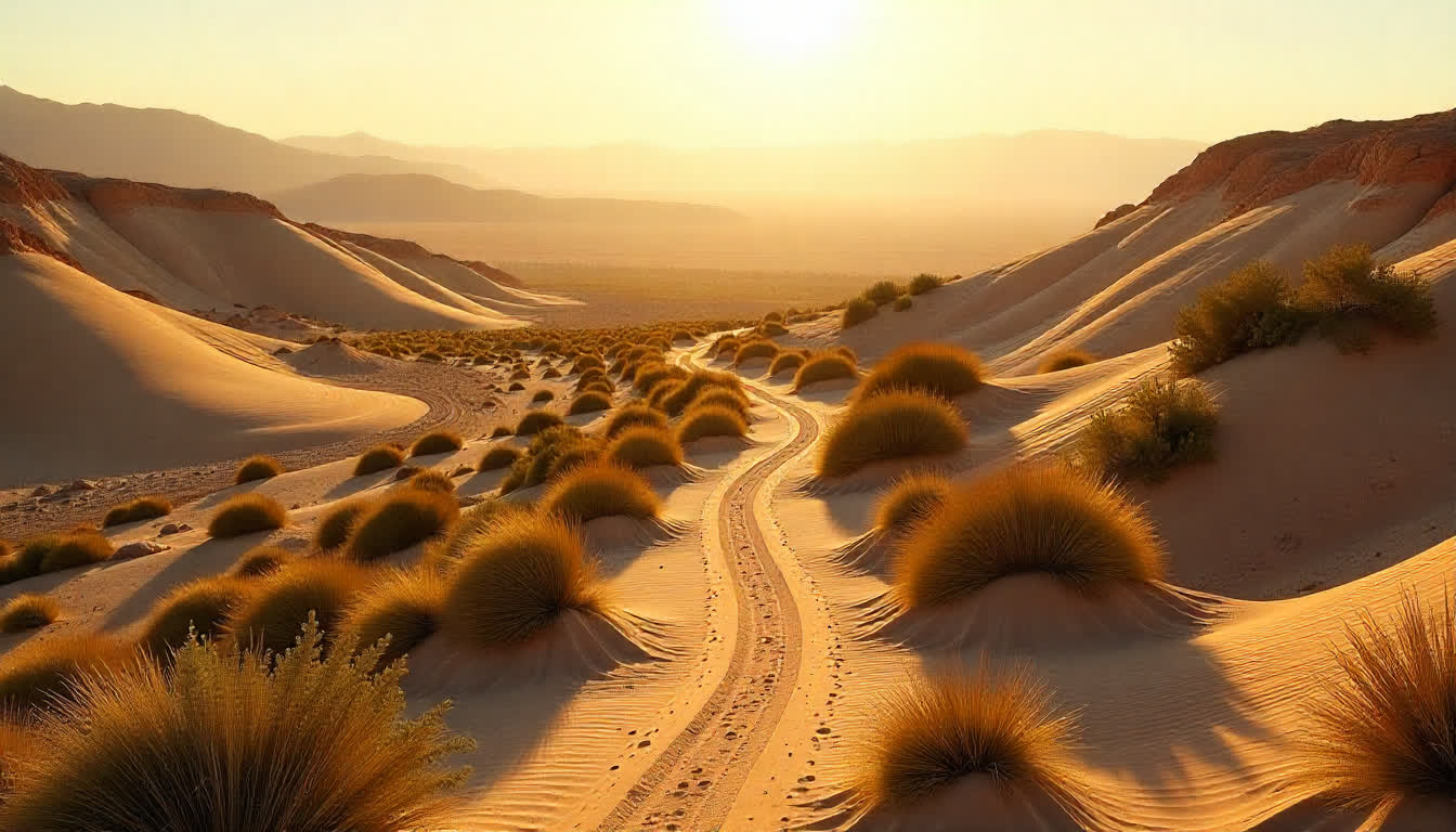 Al Ain desert mountains, oasis and garden parks aerial view, 16:9