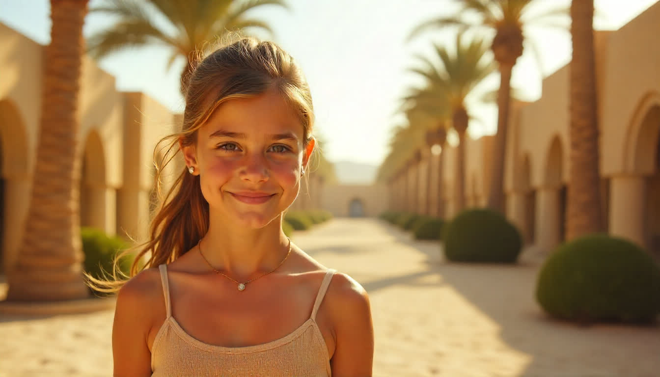 Al Ain oasis with palm trees, desert background, and local architecture