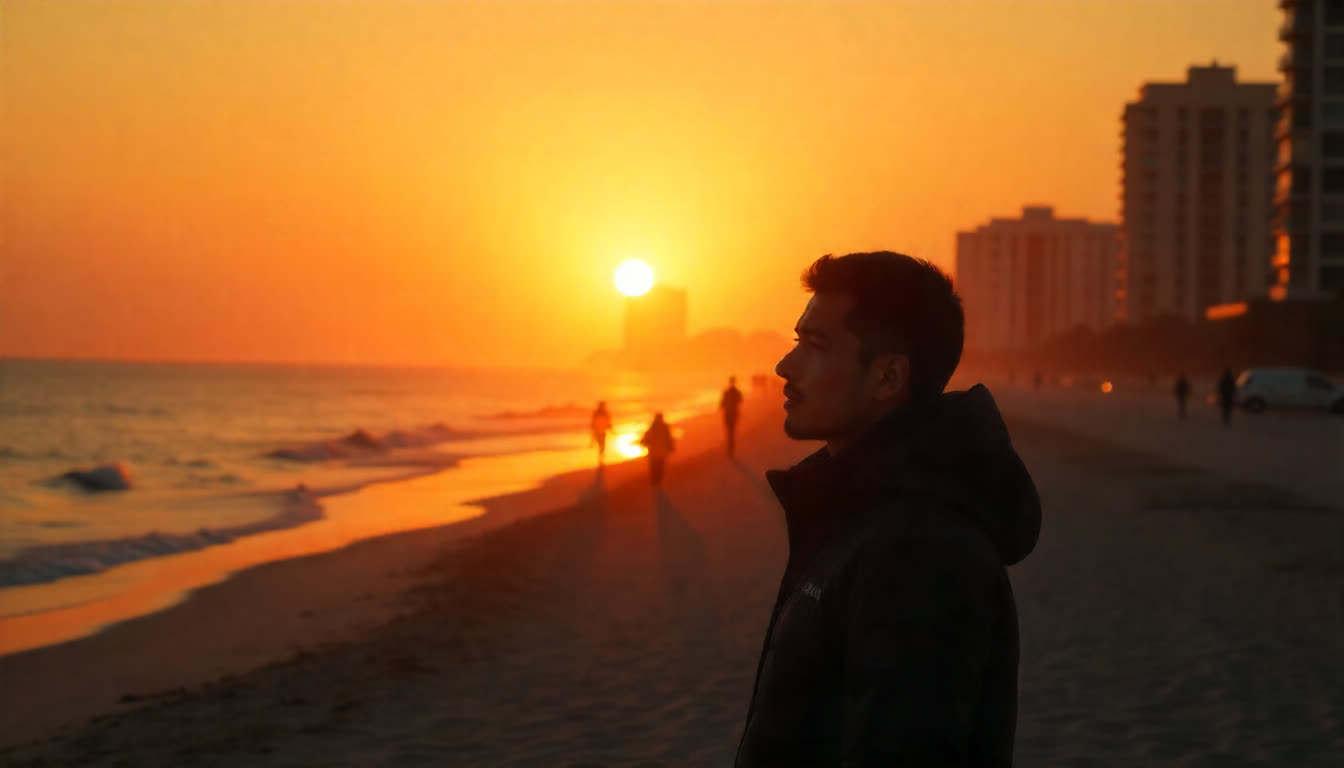 Ajman’s coastal residential areas with waterfront apartments, leisure facilities, and residents enjoying the sunset