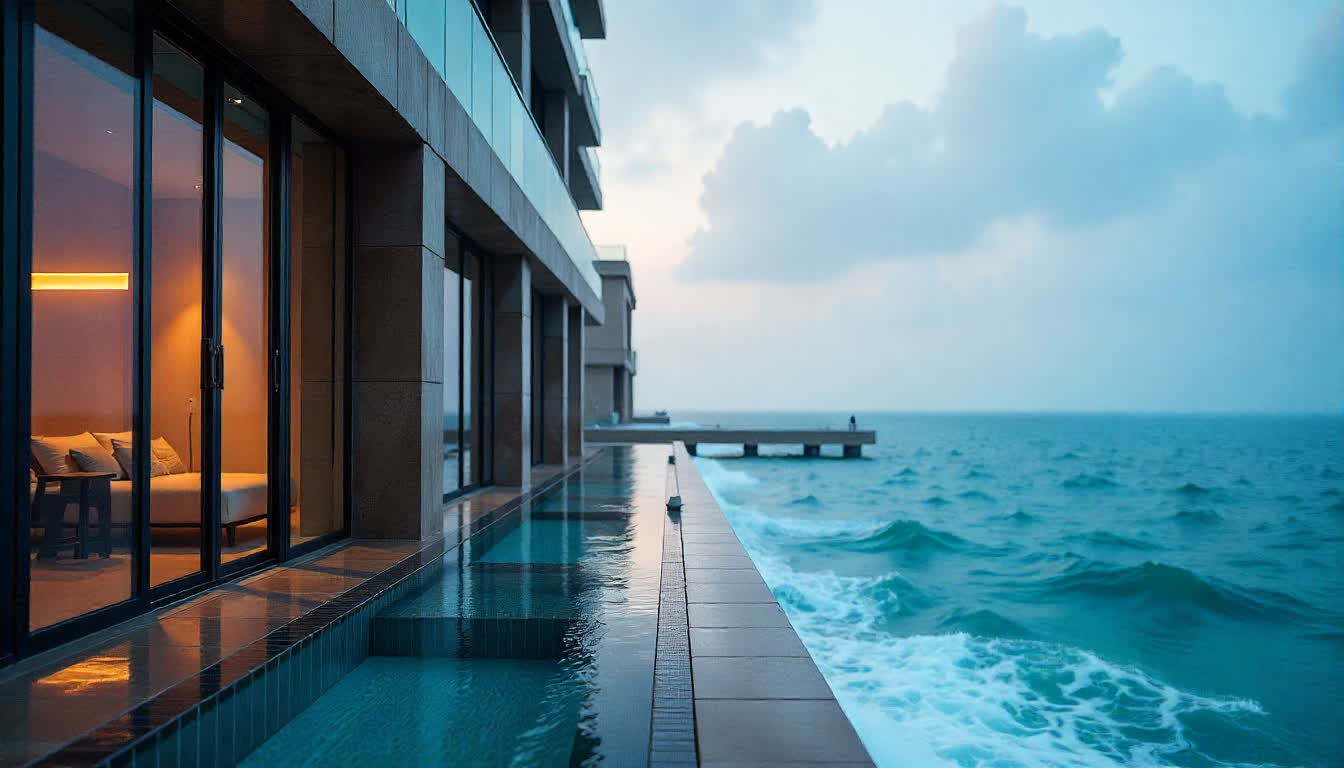 Beachfront apartments in Fujairah overlooking the blue sea