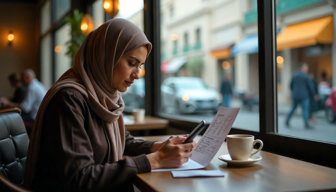 Real estate investor in Jumeirah visiting properties and analyzing market data