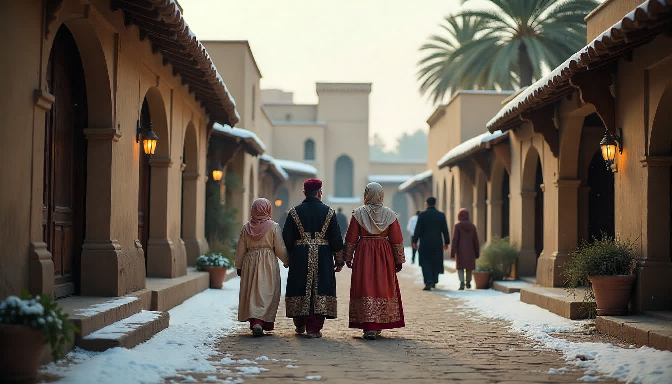 Sharjah cultural festival with traditional dress and heritage buildings