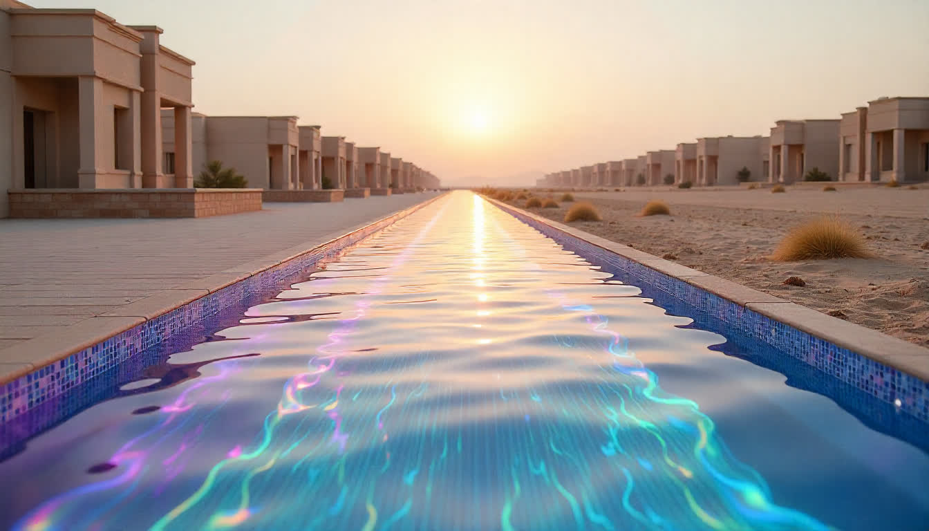 Urban development in Ghayathi, new residential district, desert surroundings